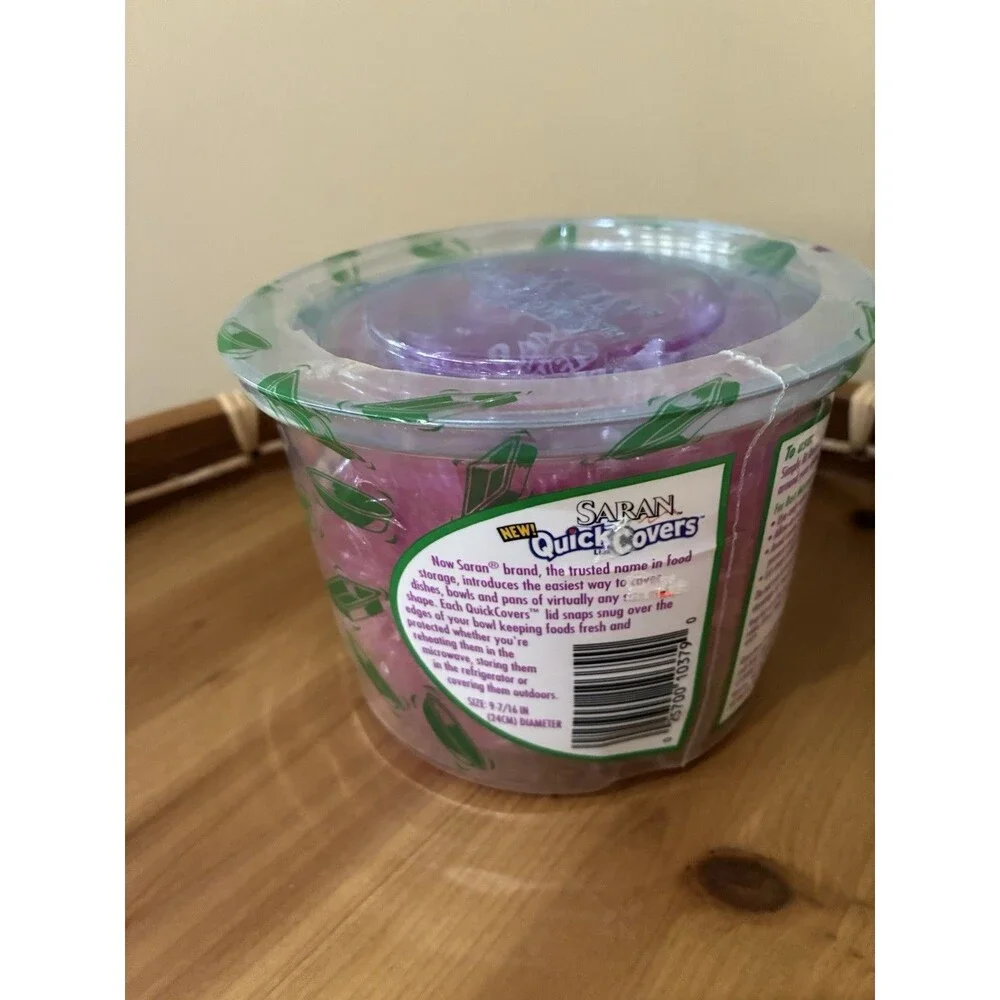 Saran Quick Covers 16 SMALL Clear Plastic Microwaveable Food Storage Lids